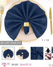 Load image into Gallery viewer, KENS100-B Navy Blue Polyester Napkins