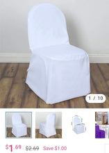 Load image into Gallery viewer, PRIC100- White Banquet Chair Covers