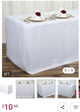 Load image into Gallery viewer, REES100-L 6ft Fitted, White Rectangular Tablecloth