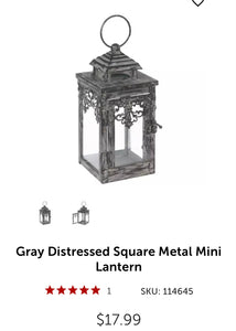 SHOW100-A Grey Distressed Lantern