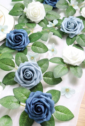 STRI100-J White & Blue Foam Flowers