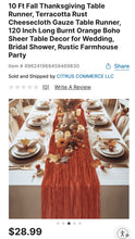Load image into Gallery viewer, SMEG100-EB 10’ Rust Terracotta Cheesecloth