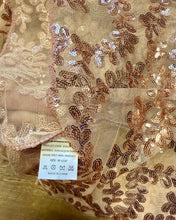 Load image into Gallery viewer, REES100-BX 90” x 156” Rose Gold Vine Sequins, Rectangular Tablecloth