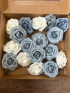 STRI100-J White & Blue Foam Flowers