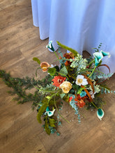 Load image into Gallery viewer, JOHN300-H Turquoise/Orange Draping Floral Centerpiece