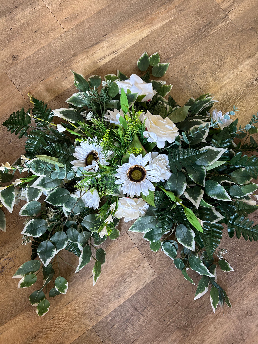 JOHN300-K White Floral Arch Arrangement