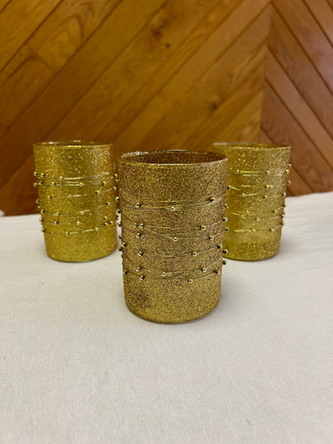 LOVE100-Q Gold Cylinder Vases