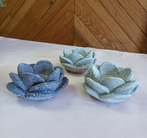 LIVI100-H Sculpted Succulent Votive Candle Holders