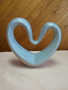 LIVI100-J Silver Ceramic Heart Decor