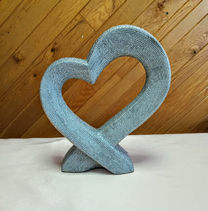 LIVI100-J Silver Ceramic Heart Decor