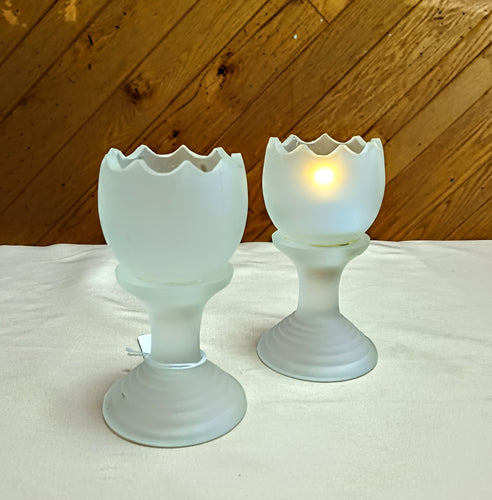 LIVI100-K Frosted Votive Candle Holders, Set of 2