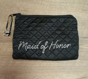 CHIO100-I Maid of Honor Black Quilted Makeup Bag