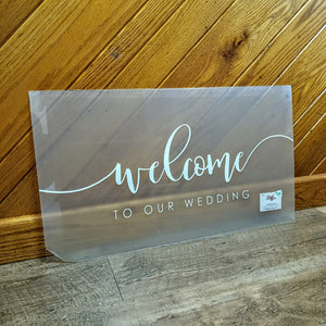 BRAN100-I  "Welcome To Our Wedding" Acrylic Sign