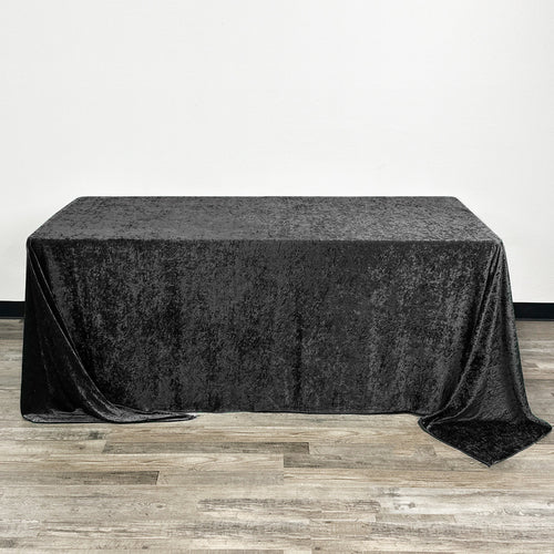 REES100-BD Black Velvet Rectangular Tablecloth