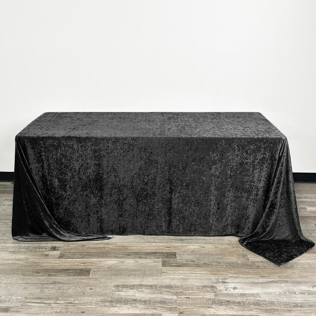 REES100-BD Black Velvet Rectangular Tablecloth