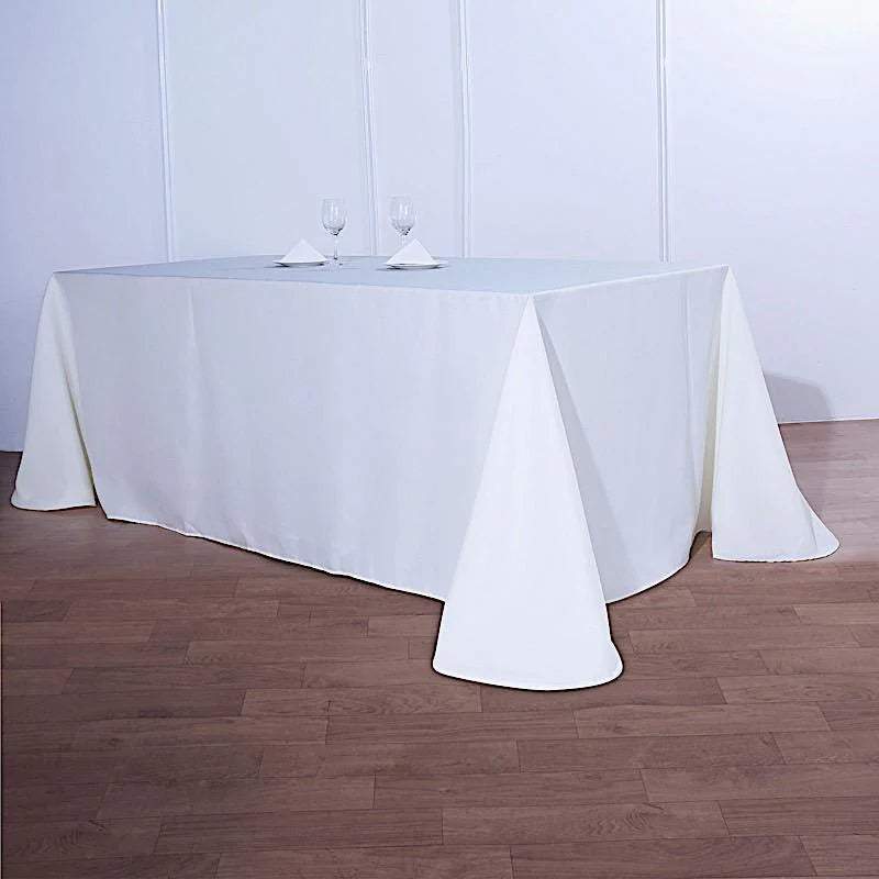 CHAP200-C 90” x 156” White, Rectangular Tablecloth