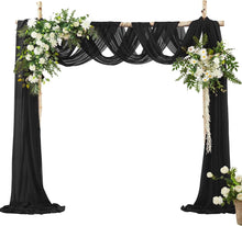 Load image into Gallery viewer, SMEG100-DY 18ft Black Draping Material/Chiffon Runner
