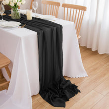 Load image into Gallery viewer, SMEG100-DY 18ft Black Draping Material/Chiffon Runner