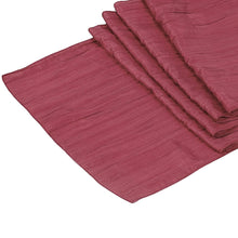 Load image into Gallery viewer, REES100-V Burgundy, Crinkled Table Runner