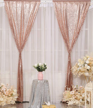 Load image into Gallery viewer, REES100-DE Rose Gold Sequins Curtain Panel