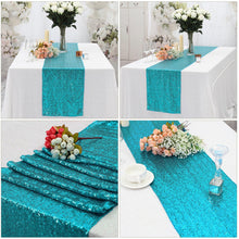 Load image into Gallery viewer, REES100-CX Teal, Sequins Table Runner
