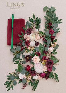 MCKI100-K Burgundy Arch Floral Set + Fabric