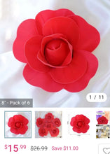 Load image into Gallery viewer, JENW-E 8” Red Foam Flowers