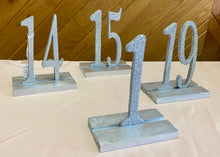 Load image into Gallery viewer, KLIN100-B  Silver Glitter Table Numbers, #1-19