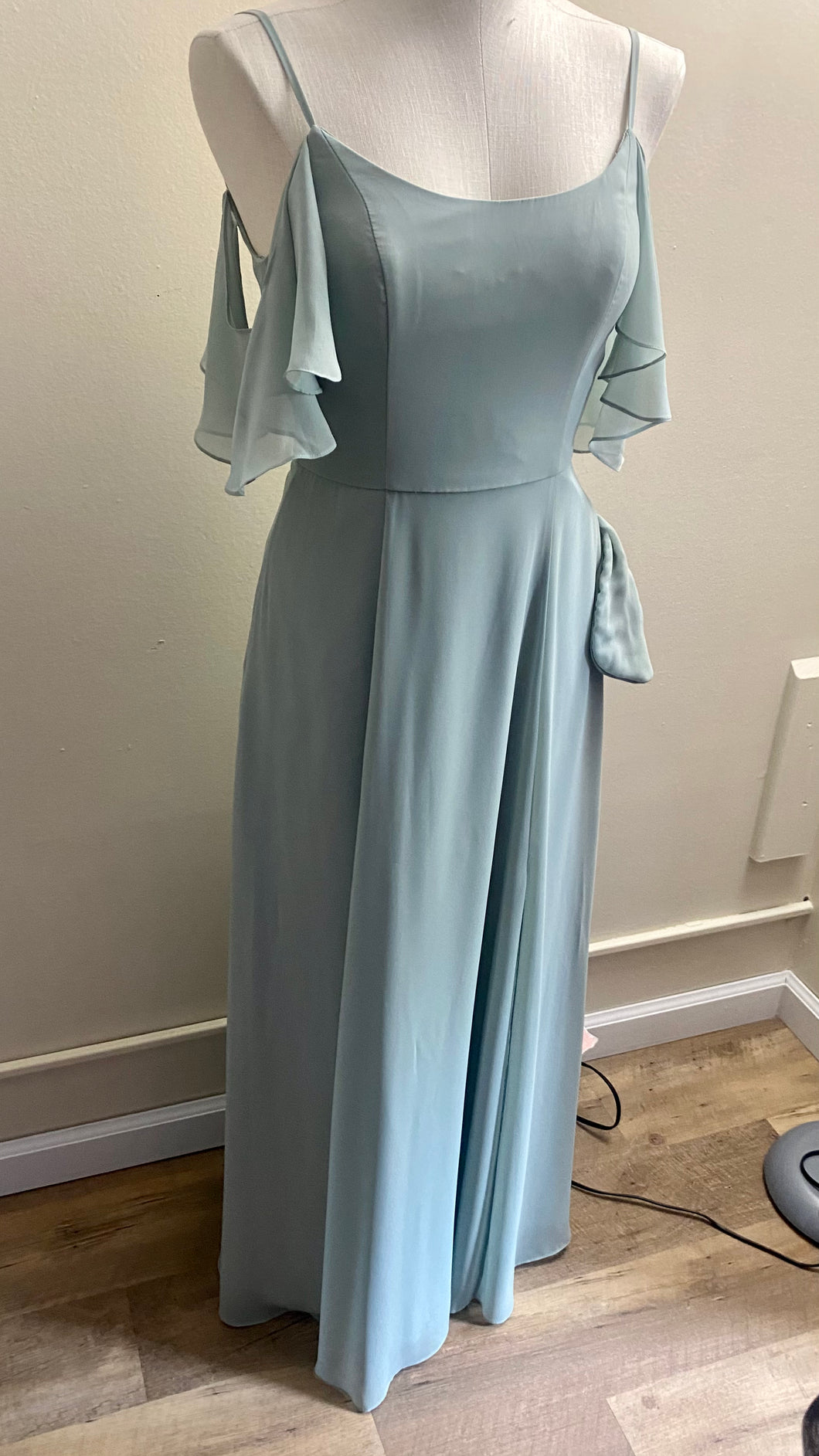 SCLE100-B Sage Green Gown. Size 2