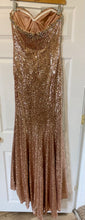 Load image into Gallery viewer, SCLE100-D Strapless, Gold Sequin Gown. Size 4/6