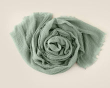 Load image into Gallery viewer, K&amp;K Sage Green Fringe Cheesecloth