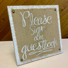 Load image into Gallery viewer, BEEN100-J Burlap Guestbook Sign