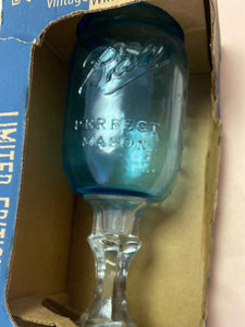 JUBI100-E Blue Glass Mason Jar