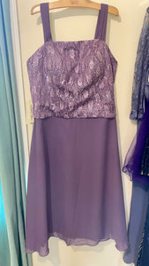 GOWN100-AK 2-Piece Short, Purple Gown. Size 16W