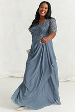 Load image into Gallery viewer, LOOK100- Slate Blue Gown. Size 18W