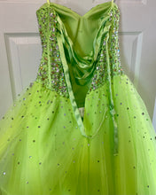 Load image into Gallery viewer, BRIE100-B Neon Green Ball Gown. Size 0/2