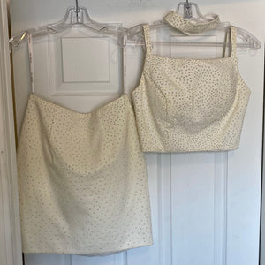 CASS100-H White Gem 2-Piece Gown. Size 4