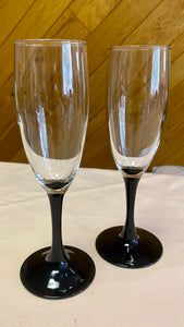 ELLA100-L Black Champagne Glasses