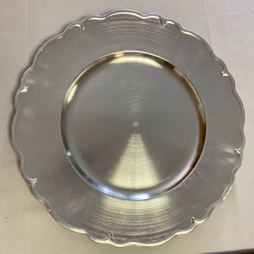 SMEG100-B Silver Scalloped Charger Plate