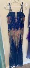 Load image into Gallery viewer, GOWN100-F Navy Sequin Gown. Size XL