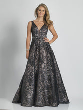 Load image into Gallery viewer, JASP100-C Black Lace Ball Gown. Size 14W