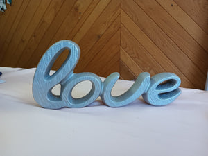 LIVI100-I Silver Ceramic "love" Decor