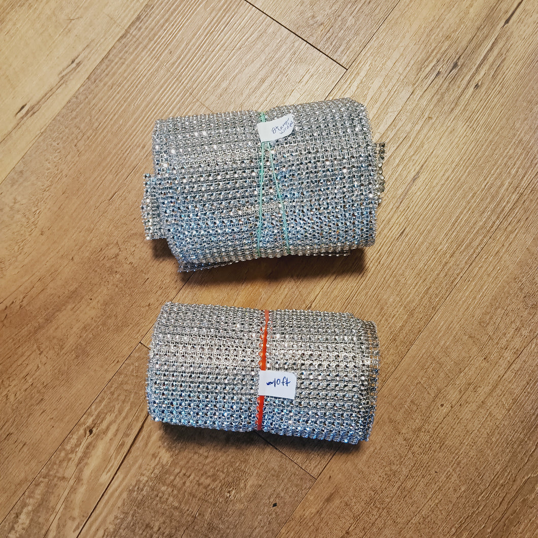 MCCO300-DA Silver Rhinestone Wrap Ribbon