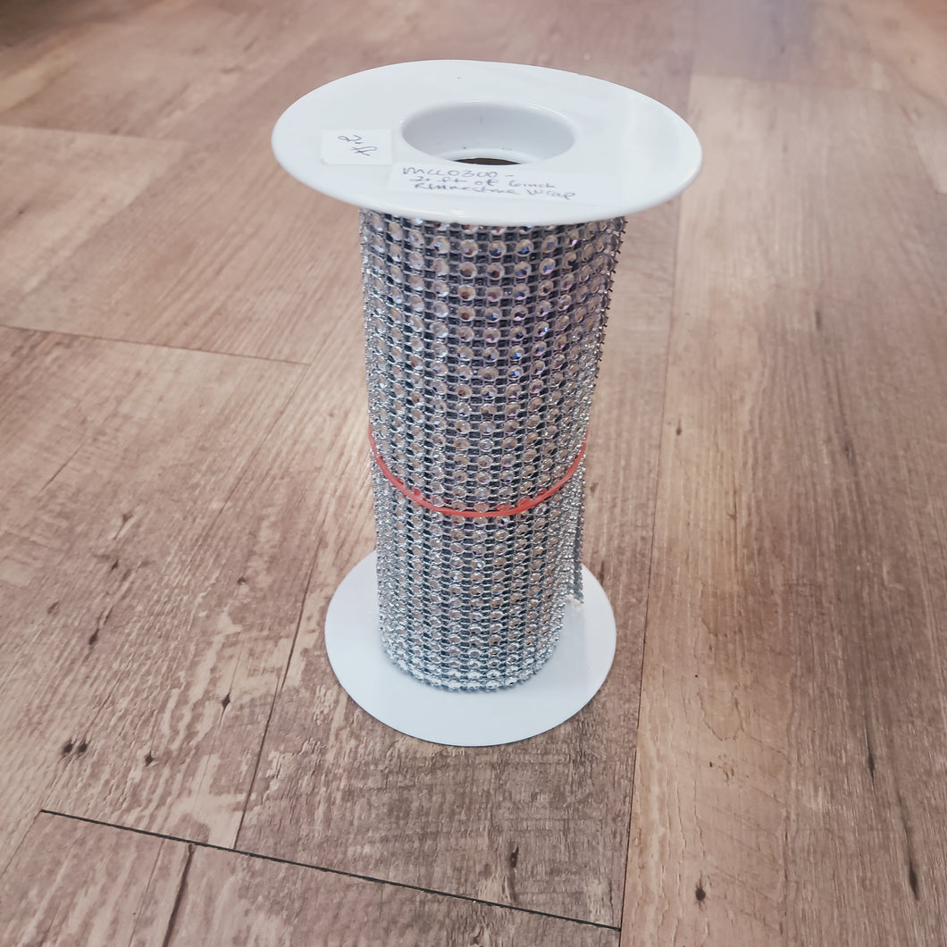 MCCO300-DB Silver Rhinestone Wrap Ribbon