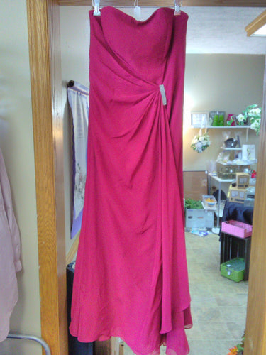 SMIT400-T Strapless Burgundy Bridesmaid Dress. Small