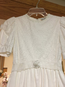 MCGU100-H  Flower Girl Dress, White, Size 6-8