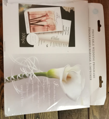 MOOD100-I Printable Wedding Programs