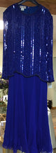 Load image into Gallery viewer, MCGU100-L  Blue Sequined Mother of the Bride Dress, Size 12