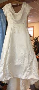WYLA100-A  Short Sleeve Ivory Wedding Gown