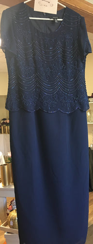 MCGU200-H  R&M Richards Navy Gown, Size 18.